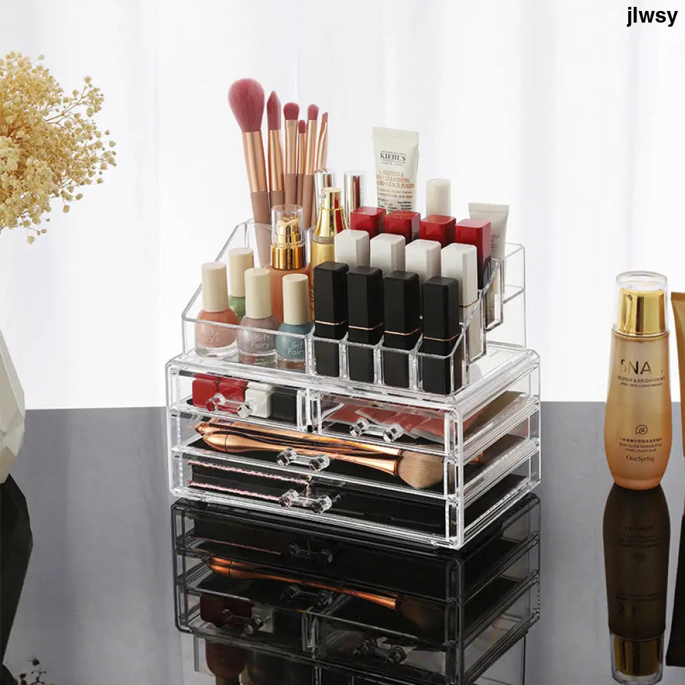 Acrylic Drawer Type Desktop Cosmetic Organizer Anti-dust - Drawer Organiser Set