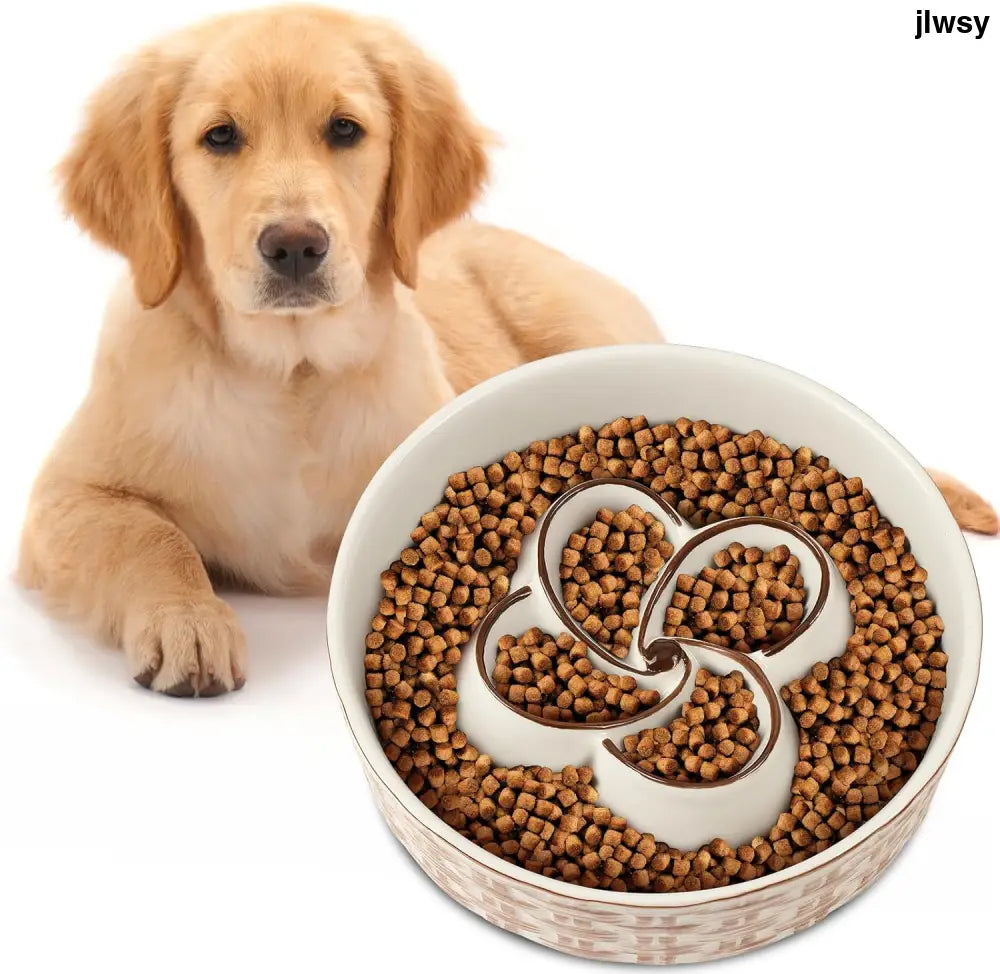Ceramic Slow Feeder Dog Bowl Slow Feeder Dog Bowl For Medium Large Anti-Choking Slow Eating Dog Bowl Non Slip Dog Bowl