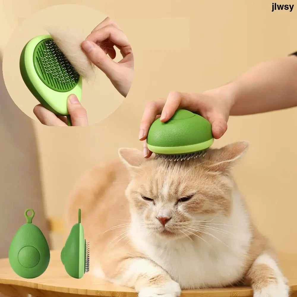 Creative Cat Grooming Comb Portable Massage Brush One-Button Remove Floating Hair Scraper Cats Dogs Pet Self Cleaning