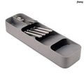 Drawer Organizer Cutlery Divider Shelf Storage Rack Kitchen - Grey - Drawer Organiser Set