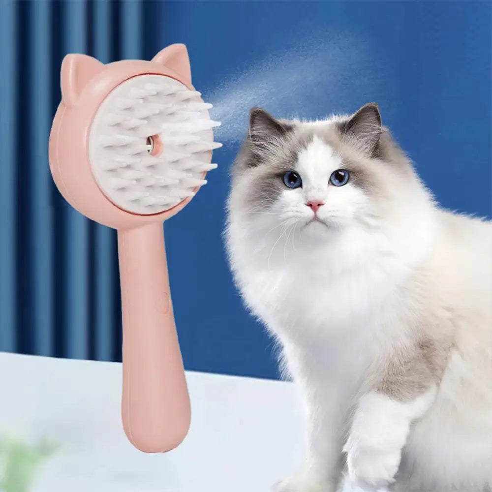 Hair Cleaning Brush With Mist Multifunctional Cat Grooming Brush Rechargeable Self Cleaning Slicker Brush For Pets Dogs
