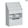 Kids Bookshelf Toy Organiser With Storage Drawer Wheels - Grey - Grey - Under-Sink Organiser