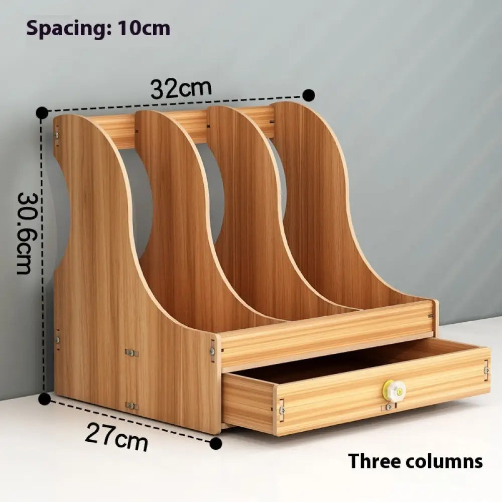 Office Desk Surface Panel Organizer Folder Storage Box Drawer - Style 5 Peach Wood - Drawer Organiser Set